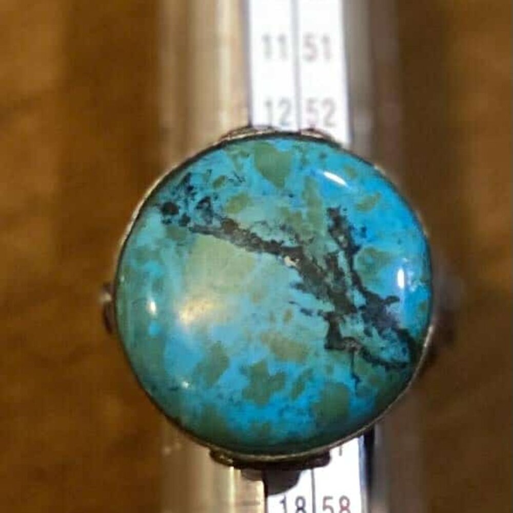 Vintage Sterling Silver Turquoise Statement Ring – Size 7.5 - Picture 5 of 10